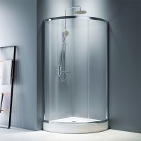 Душевой уголок AM.PM Like Solo Slide 90x90 W83G-315-090CT профиль Хром глянцевый стекло прозрачное — фото 2, Душевые уголки четверть круга