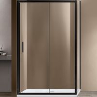 Душевой уголок Vincea Garda 150x80 VSR-1G8015CLB профиль Черный стекло прозрачное — фото 1, Прямоугольные душевые уголки