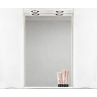 Зеркало со шкафом BelBagno MARINO-SPC-1200/750-2A-BL-P 120 с подсветкой Bianco Lucido — фото 1, Зеркальные шкафы в ванную
