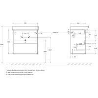 Тумба под раковину BelBagno Neon 60 NEON-600-2C-SO-RS подвесная Rovere Scuro — фото 13, Тумбы под раковину