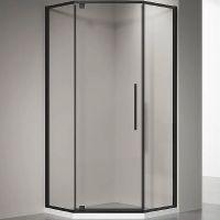 Душевой уголок Veconi Rovigo RV-35B 100х100 RV35B-100-01-C7 профиль Черный матовый стекло прозрачное — фото 1, Душевые уголки