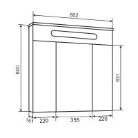 Зеркальный шкаф Aqua de Marco Olivia 80 1080COLI с подсветкой Белый — фото 8, Зеркальные шкафы в ванную