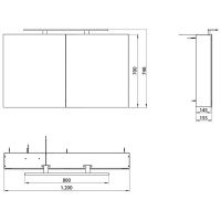 Зеркальный шкаф Emco Asis mee 120 9498 050 53 с подсветкой Серебро — фото 8, Мебель для ванной