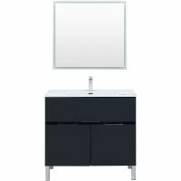 Тумба под раковину Aquanet Алвита New 90 303911 Антрацит — фото 4, Тумбы под раковину