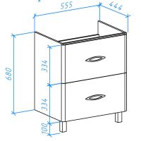 Товар: Тумба под раковину Bellezza Джела 60 4639809110014 2 ящика Белая - фото 2 Тумба под раковину Bellezza Джела 60 4639809110014 2 ящика Белая — фото 2, Мебель для ванной