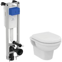 Комплект унитаза с инсталляцией Ideal Standard Prosys Eco Frame Exacto X022601 с сиденьем Микролифт — фото 1, Комплекты унитаз + инсталляция
