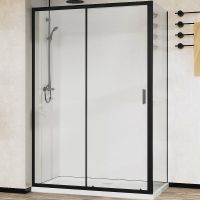 Душевой уголок Vincea City 110x90 VSR-5CT9011CLB профиль Черный стекло прозрачное — фото 1, Душевые уголки