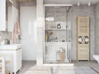 Душевой уголок STWORKI Дублин 100х100 3GW017TTKK000 профиль Хром матовый стекло прозрачное — фото 7, Квадратные душевые уголки