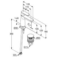 Смеситель для раковины Kludi Louva 242883975 Черный матовый — фото 2, Смесители