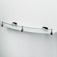 Товар: Стеклянная полка WasserKRAFT Wern K-2544 Хром - фото 2 Стеклянная полка WasserKRAFT Wern K-2544 Хром — фото 2, Полки для ванной и душа