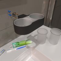 Товар: Стакан для зубных щеток Altasan Лотос ЛТ42ЧМ двойной Черный матовый - фото 4 Стакан для зубных щеток Altasan Лотос ЛТ42ЧМ двойной Черный матовый — фото 4, Мыльницы