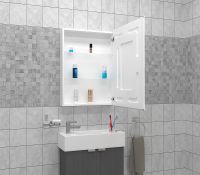 Зеркальный шкаф Континент Reflex LED 60 МВК025 с подсветкой Белый — фото 9, Зеркальные шкафы в ванную