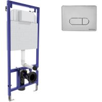 Инсталляция Berges Novum 040233 для унитаза с клавишей смыва Хром — фото 1, Инсталляции для унитазов