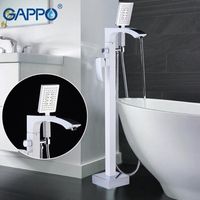 Смеситель для ванны Gappo G07 G3007-8 Белый Хром — фото 11, Смесители напольные