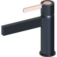 Смеситель для раковины beWash Incanto BVMM1BS238 Черный матовый Розовое золото — фото 1, Смесители