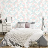 Обои Andrea Rossi Arlequin 54307-3 Винил на флизелине (1,06*10,05) Розовый, Геометрия — фото 2, Обои для стен