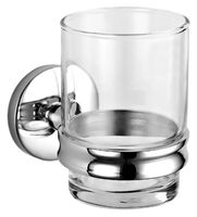 Стакан Nofer Monaco 16376.B хром, глянцевый/прозрачное стекло — фото 1, Стаканы для зубных щеток