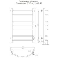 Электрический полотенцесушитель Тругор Приоритет Пэк СП 3 80x50 Хром — фото 3, Электрические полотенцесушители