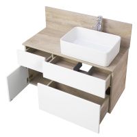Товар: Тумба под раковину Aquaton Мишель 100 1A244101MIX40 подвесная Дуб эндгрейн Белая - фото 3 Тумба под раковину Aquaton Мишель 100 1A244101MIX40 подвесная Дуб эндгрейн Белая — фото 3, Мебель для ванной