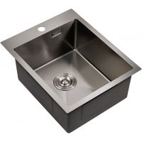 Кухонная мойка Milacio Denia 41 MC.77469 из вороненой стали / прямоугольная / 410x220x510 мм / встраиваемая сверху / с одной чашей / со сливом-переливом. — фото 1, Кухонные мойки