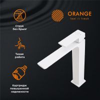 Смеситель для раковины Orange Lutz M04-121w Белый — фото 7, Смесители для раковины