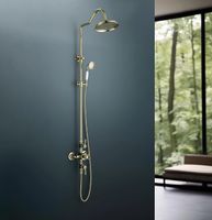 Душевая система Aquatek Классик AQ2563PG с термостатом Полированное золото — фото 4, Душевые стойки