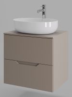 Тумба с раковиной Orange Line 60 Li-60TuLMDF+B05-520W подвесная Латте матовый — фото 2, Мебель для ванной