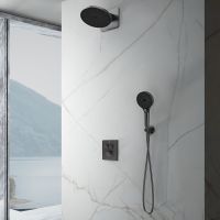 Душевая система Vincea Inspire VSFW-3I21MT5GM с термостатом Вороненая сталь — фото 3, Душевое оборудование. Душевая программа