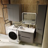 Тумба под раковину Style Line Марелла 70 Люкс Plus подвесная Серый матовый антискрейтч арт-СС-00002409 — фото 6, Тумбы под раковину