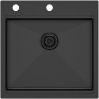 Кухонная мойка Paulmark Kroner-PRO 51 PM705151-GM Вороненная сталь — фото 1, Кухонные мойки