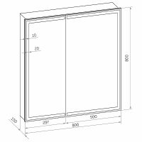 Зеркальный шкаф Континент Allure LED 80 МВК045 с подсветкой Белый — фото 12, Зеркальные шкафы в ванную