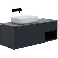 Тумба под раковину Allen Brau Infinity 120 L 1.21006.AM подвесная Антрацит матовый — фото 1, Тумбы под раковину