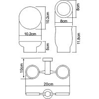 Стакан для зубных щеток с мыльницей WasserKRAFT K-24226 Хром — фото 3, Стаканы для зубных щеток
