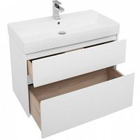 Тумба под раковину Aquanet Бруклин 85 подвесная Белая 203960 — фото 4, Тумбы под раковину