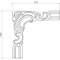 Угловой элемент Европласт 1.52.298 215x21x215 мм — фото 2, Молдинги