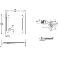 Стальной поддон для душа Bette Supra 90х90 5920-000 Белый — фото 2, Душевые поддоны