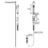 Гигиенический душ Jacob Delafon Cuff E98100-CP Хром — фото 2, Гигиенические души