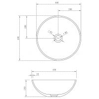 Раковина-чаша Abber Stein 40 AS2608 Белая матовая — фото 6, Раковины накладные