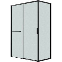 Душевой уголок Grossman Style 130х90 120.K33.05.1390.21.02 профиль Черный матовый стекло шиншилла — фото 1, Душевые уголки