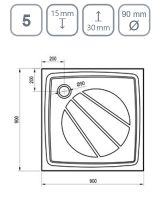 Товар: Душевой поддон из искусственного камня Ravak Perseus Pro 90х90 XA037701010WM Белый матовый - фото 5 Душевой поддон из искусственного камня Ravak Perseus Pro 90х90 XA037701010WM Белый матовый — фото 5, Душевые поддоны
