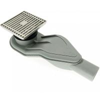 Душевой трап Esbano Box 10x10 BOX-10MC ESTRBOX10MC с решеткой Хром матовый — фото 1, Трапы для душа