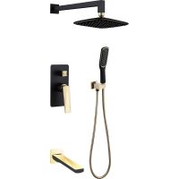 Душевая система Boheme Venturo 384-B-2 Черная Золото — фото 1, Душевое оборудование. Душевая программа