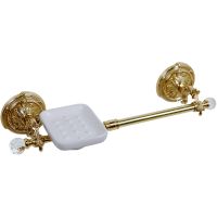 Полотенцедержатель c мыльницей Art&Max Barocco Crystal AM-2057P-Do-Ant-C Античное золото — фото 1, Полотенцедержатели