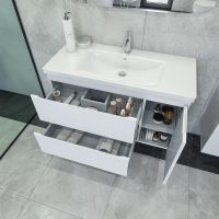 Тумба под раковину Caprigo Forte 100 36115R-SF027 подвесная Белая матовая — фото 3, Мебель для ванной