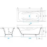 Чугунная ванна Aquatek Гамма 150x75 AQ8050F-00 без антискользящего покрытия — фото 4, Ванны