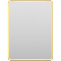 Зеркало Brevita Mercury 60 MER-Rett6-060/80-gold с подсветкой Золото матовое с сенсорным выключателем — фото 3, Мебель для ванной