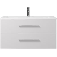 Тумба под раковину Creto Ares 100 10-1105W подвесная Белая — фото 1, Мебель для ванной