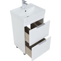 Тумба с раковиной Aquanet Ирис new 50 Белый глянец арт-312420 — фото 3, Тумбы с раковиной