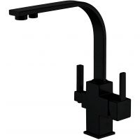 Смеситель для кухни ZorG Sanitary ZR 332 YF BLACK Черный матовый — фото 1, Смесители для кухни