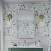 Обои Andrea Rossi Gavi 54373-2 Винил на флизелине (1,06*10) Бирюзовый/Зеленый/Розовый, Бабочки/Цветы — фото 2, Обои для стен